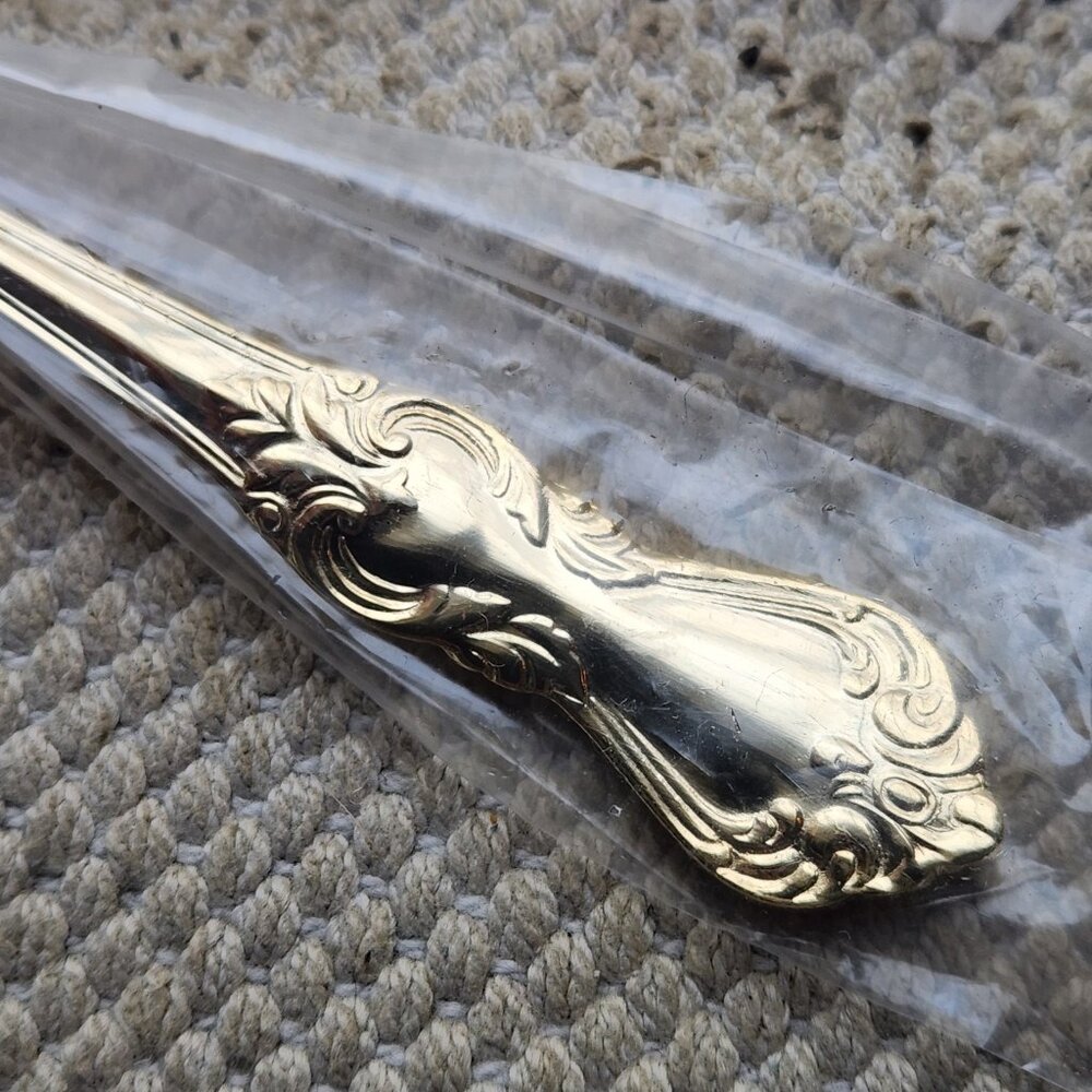6 Reed & Barton Gold Plated Golden Marlborough Stainless Table Place Soup Spoons - Picture 4 of 4